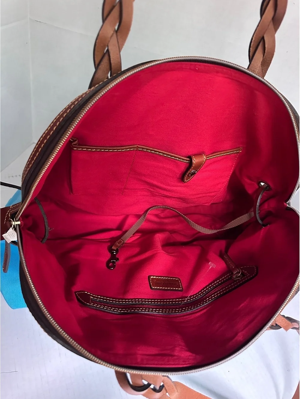 Dooney & Bourke Authentic Large Turquoise Blue Canvas Satchel